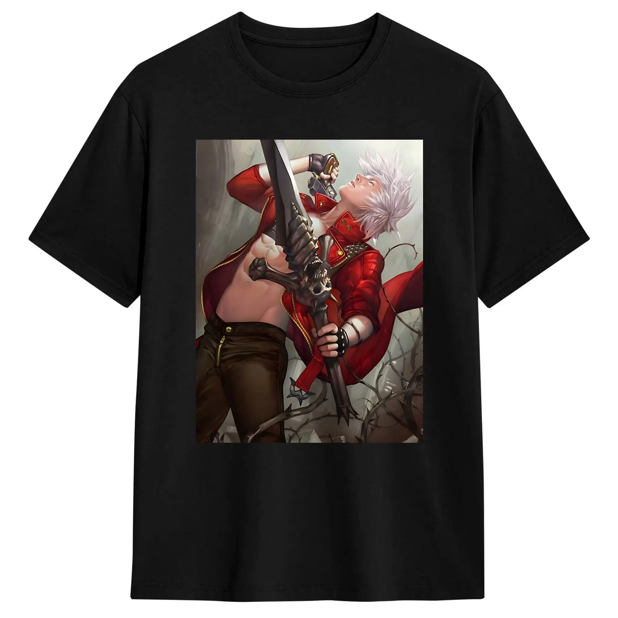 Devil May Cry Game T-shirt Vintage Washed Y2K Aesthetic Unisex Oversized Short Sleeve Summer Cotton Retro Streetwear Hot Sale