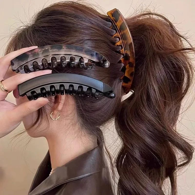 Clip de plátano voluminizador XL, Clip de agarre Vertical, dientes antideslizantes para cabello grueso, cola de caballo alta, levanta la espalda en la oficina hasta el gimnasio