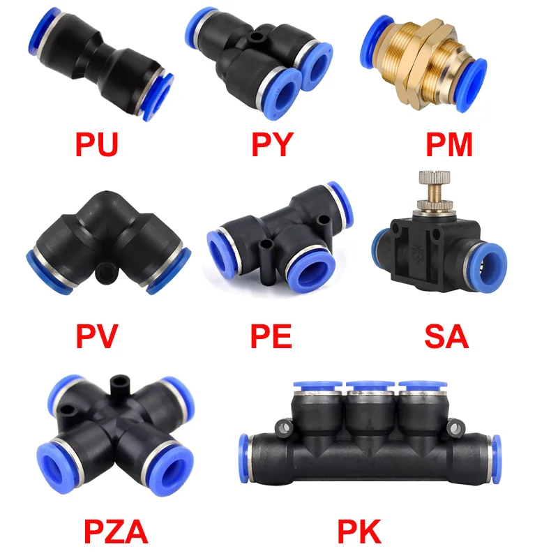 20/50 PCS Pneumatic Fitting Air Quick Push In Connector 4/6/8/10/12mm PU PY PK PV PE PZA PM SA Hose Pipe Connector