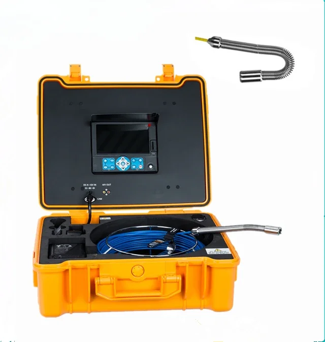 

Waterproof Pipe Inspection Camera 20 Meters Deep with Long Spring Camera Head for Swimming Pool Inspection