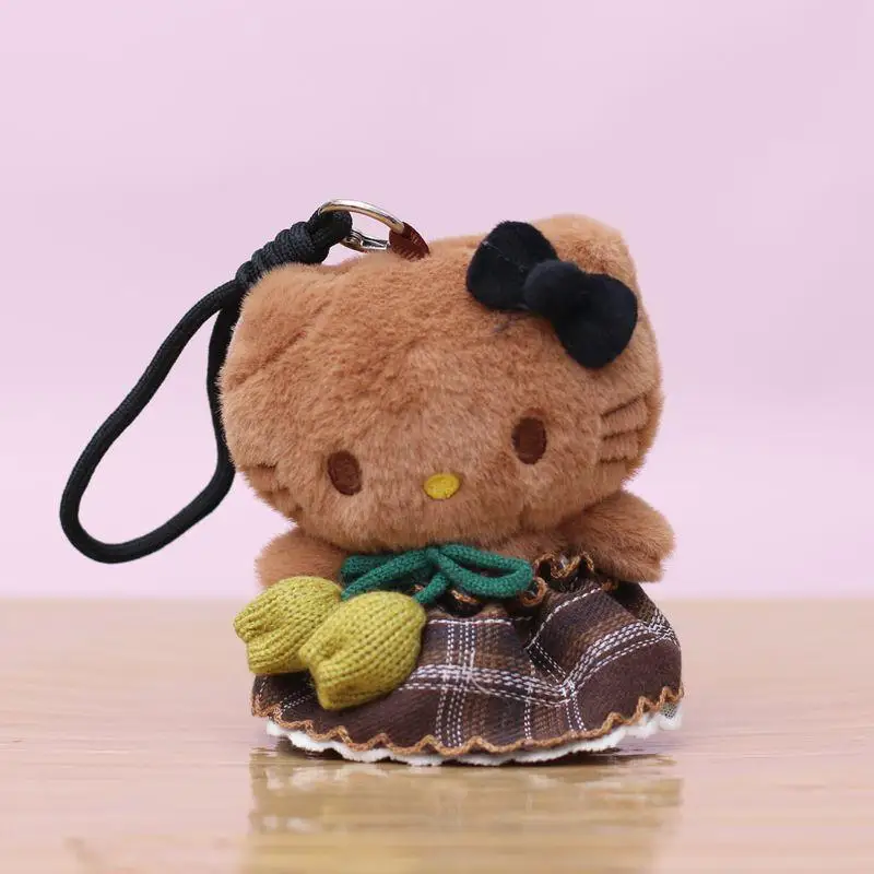 1Pcs Cartoon Sanrio Backpack Decoration Kawaii Hello Kitty Plush Doll Keychain Toy Bag Pendant Girls Gifts