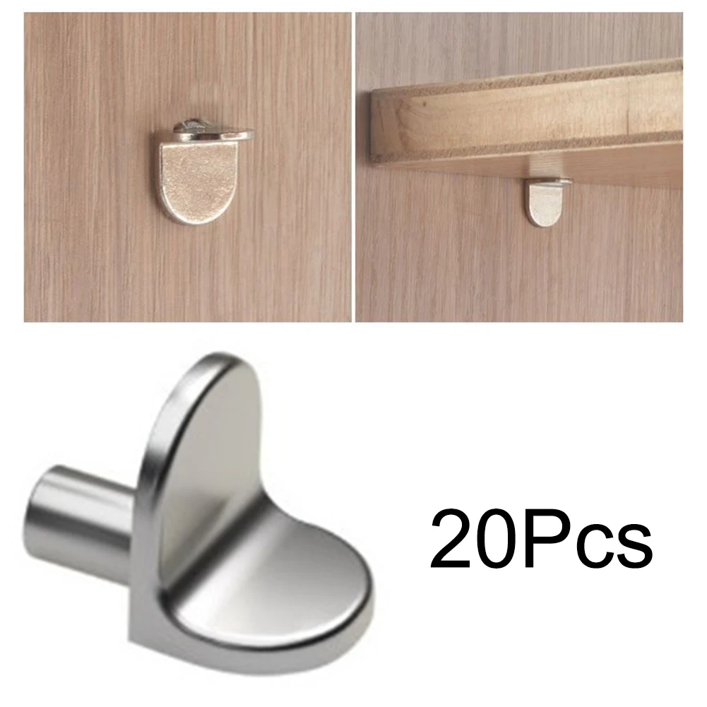 20pcs L-Shaped Shelf Support Studs (5mm) - Fix Wooden/Glass Boards in Cabinets, Ideal Furniture Bracket Holders