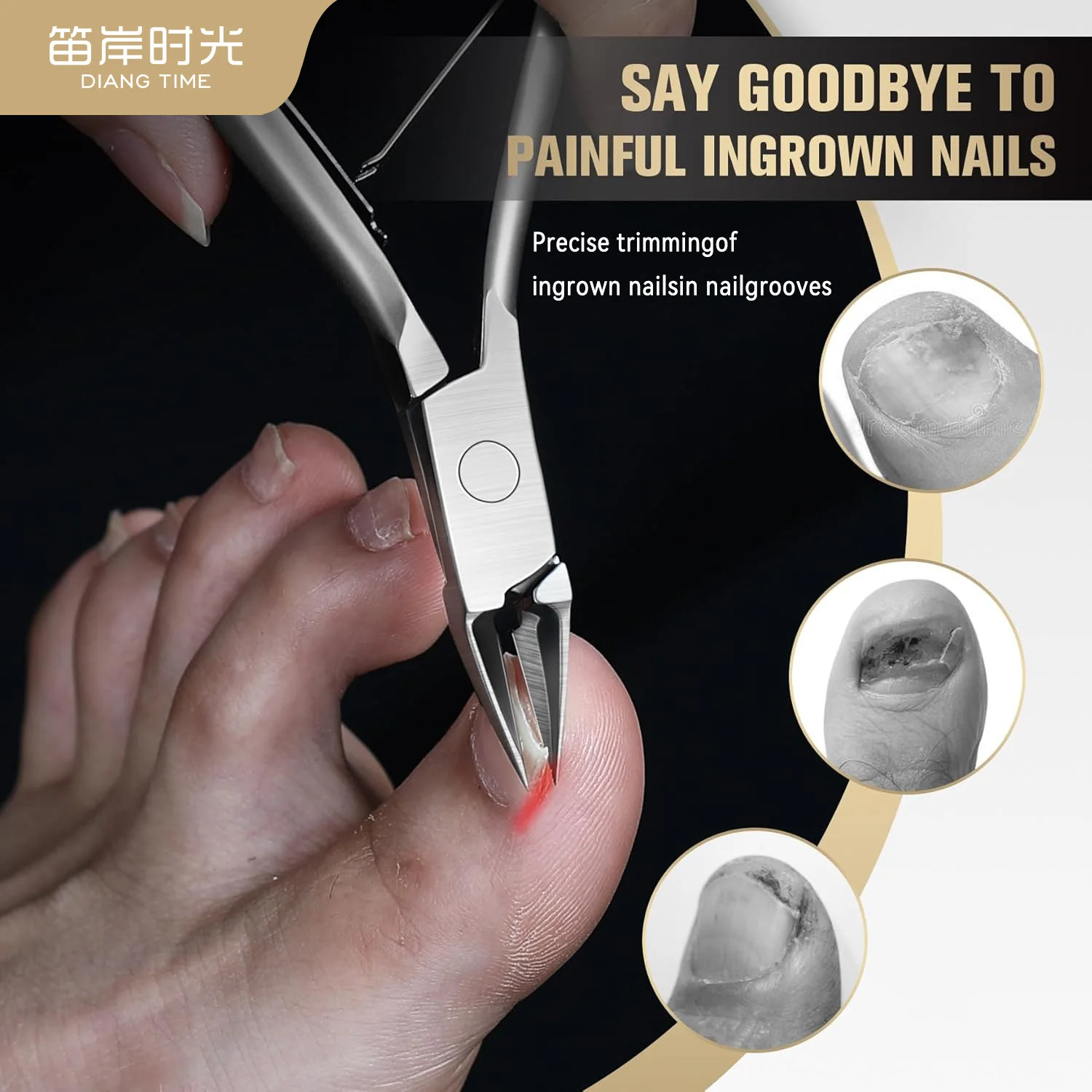 1pc Stainless Steel Nail Clipper Scissors Dead Skin Remover Nail Exfoliator for Toenail Ingrown Nail Trimmer Tool Edge Cutter