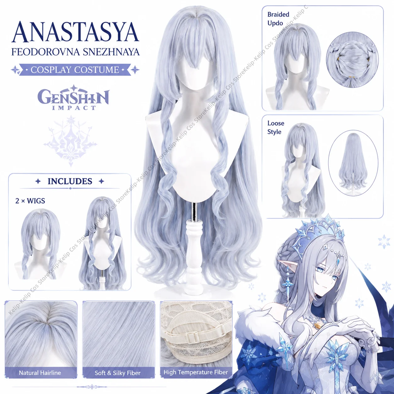 perruque-de-cosplay-genshin-impact-anastasya-feodorovna-snezhnaya-coiffure-tressee-bleu-argente-style-lache-accessoire-pour-halloween-et-comic-con