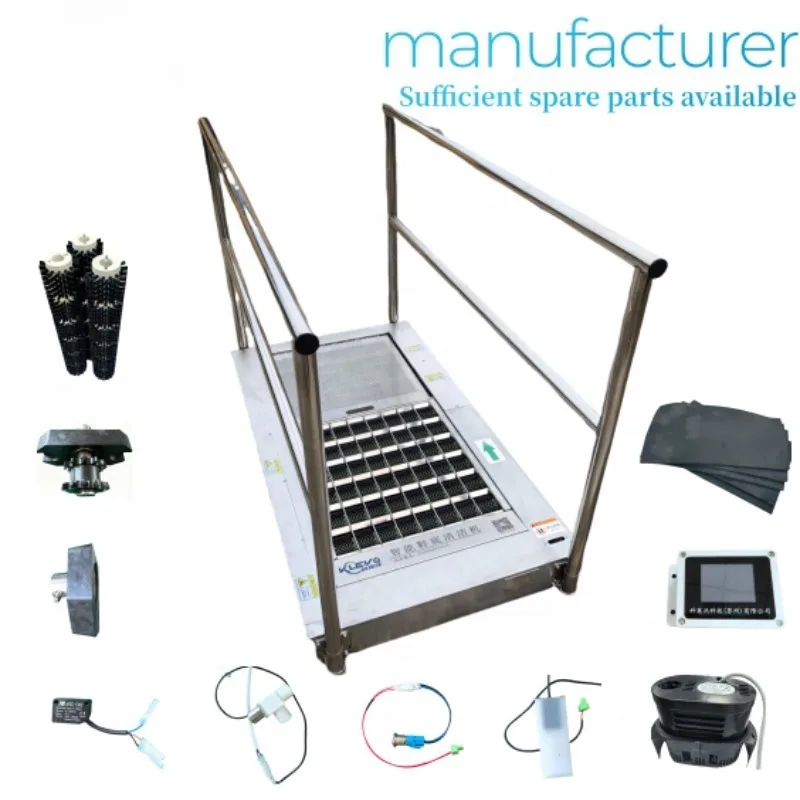 Sole cleaning machine for wiping the entrance of the sole while walking
