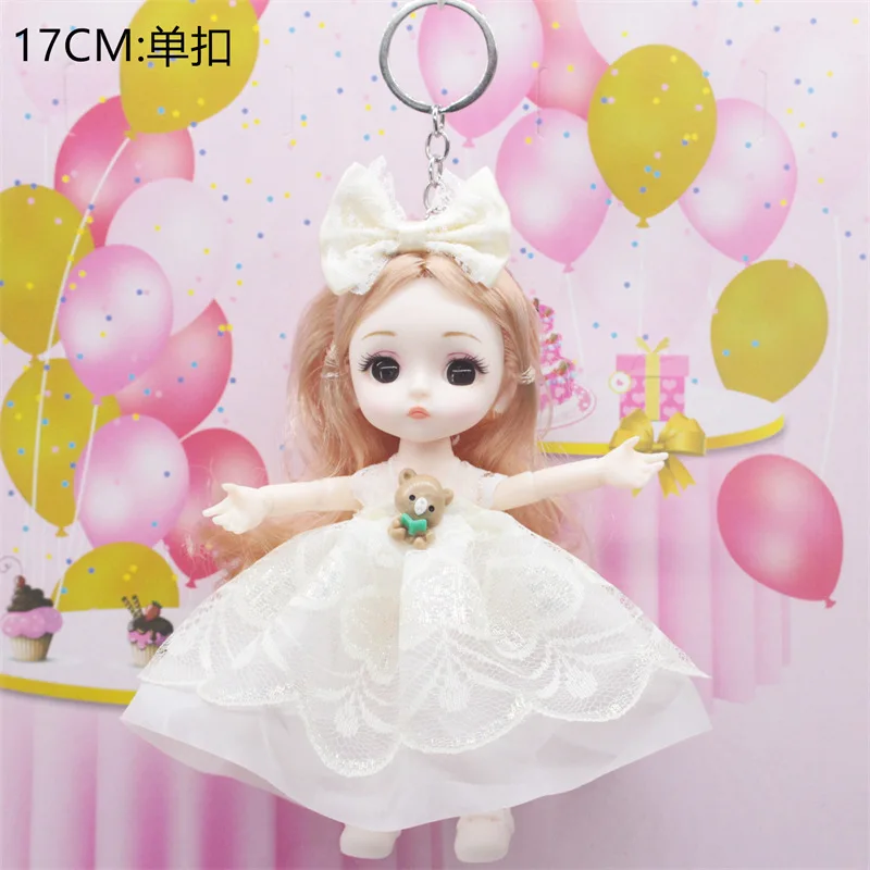 17cm Urocza Anime Dziewczyna Księżniczka Lalka Zabawka Brelok Wisiorek Modna Śliczna Sukienka Księżniczki Ruchome Stawy Lalka BJD Zawieszka do Torby Prezenty