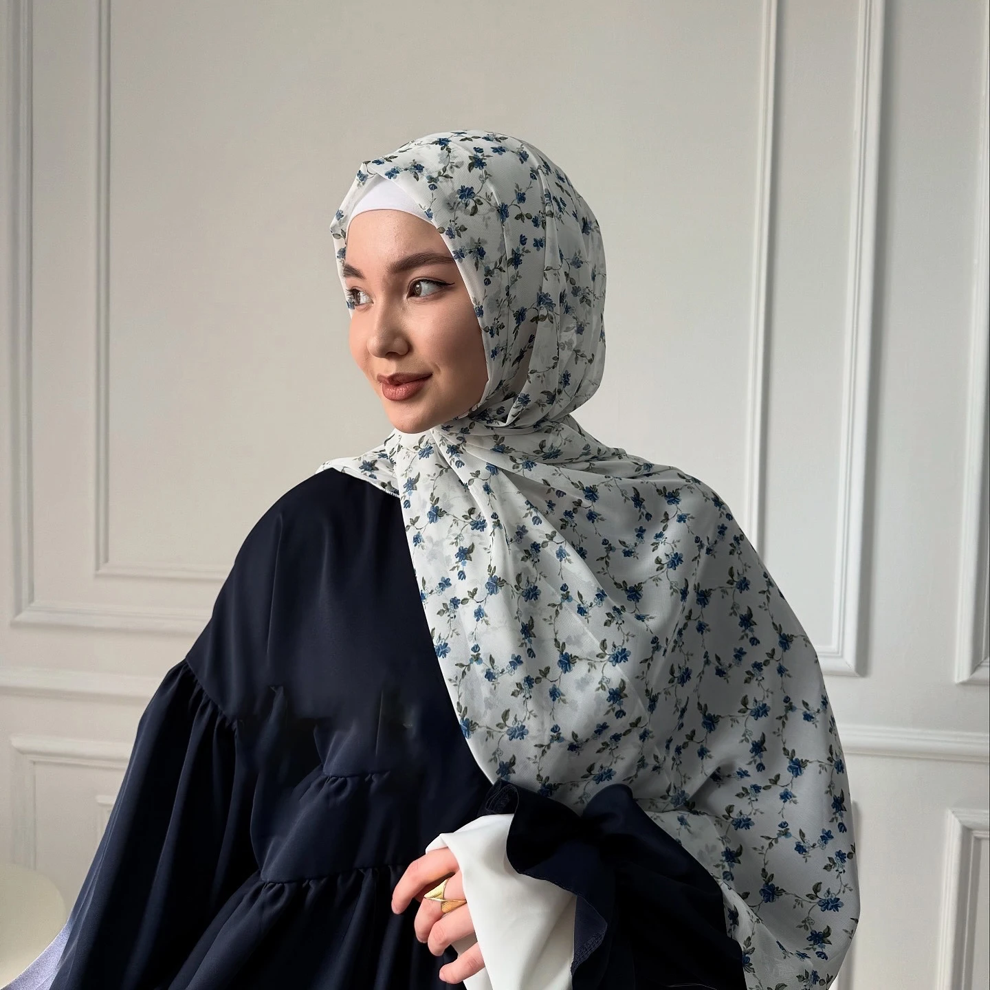 

Новейший шифоновый шарф с цветочным принтом, мусульманский женский хиджаб, дышащий малазийский головной платок, шали Tudung Bawal