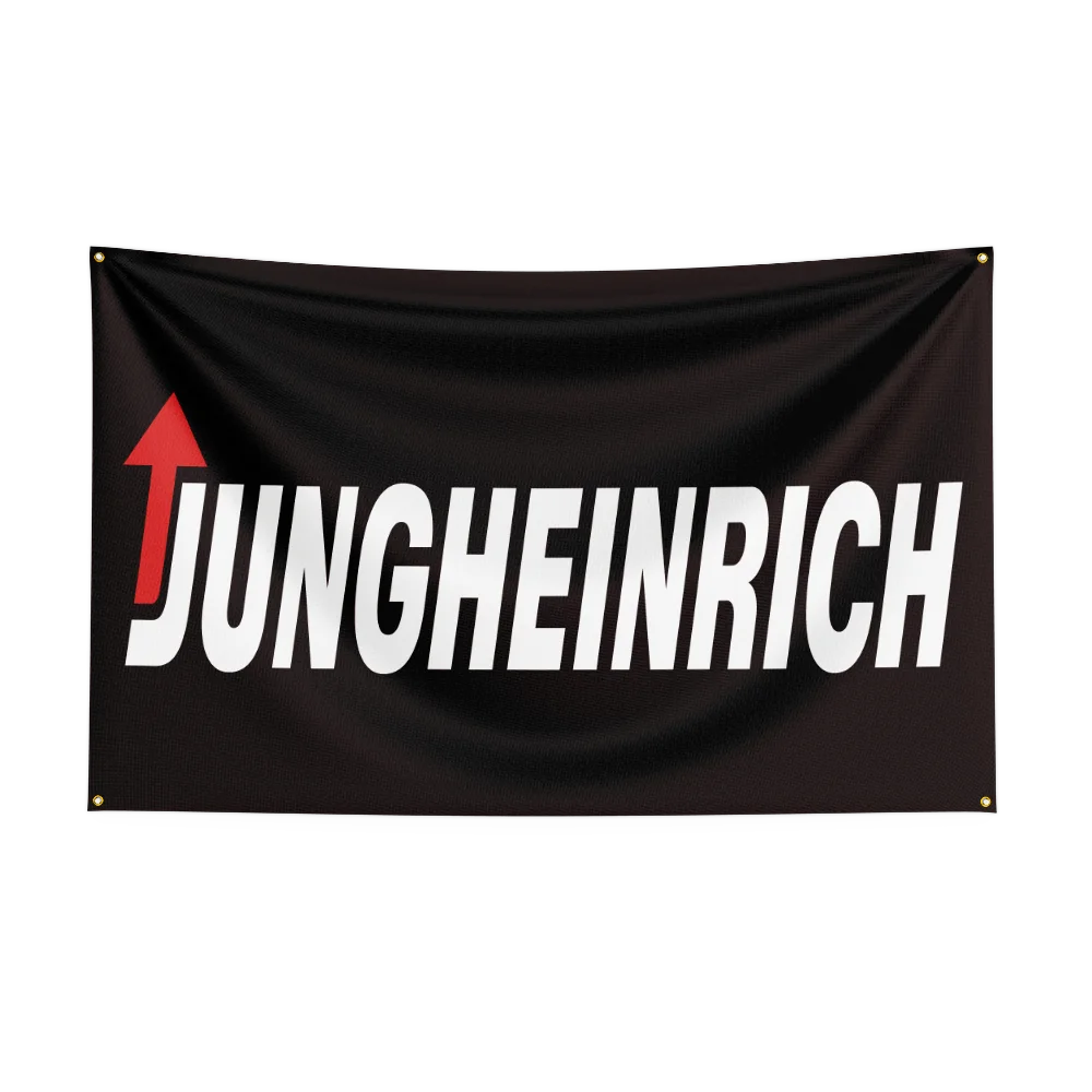 90x150CM Crane-j-JUNGHEINRICHs Industry Flag Polyester Printed Excavator Banner For Decor