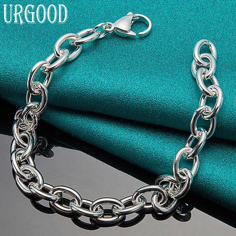 

925 Sterling Silver Geometric Classic Chain Bracelet For Women Men Party Engagement Wedding Fashion Jewelry