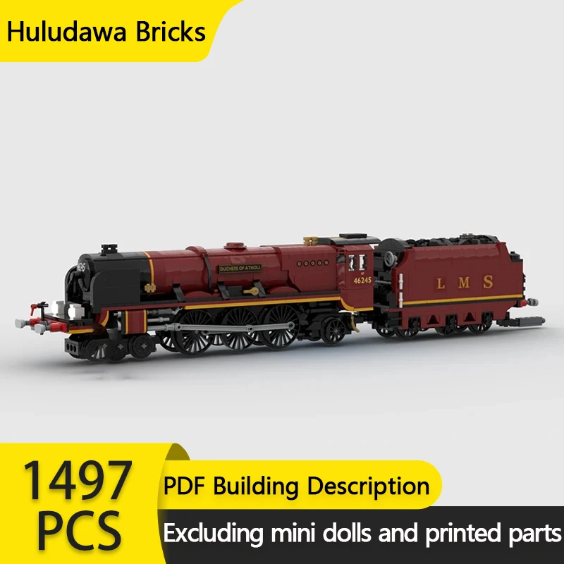 

City Train Model MOC Building Bricks LMS Retro Steam Locomotive Modular Technology Gifts Holiday Assemble Children Toys Suit