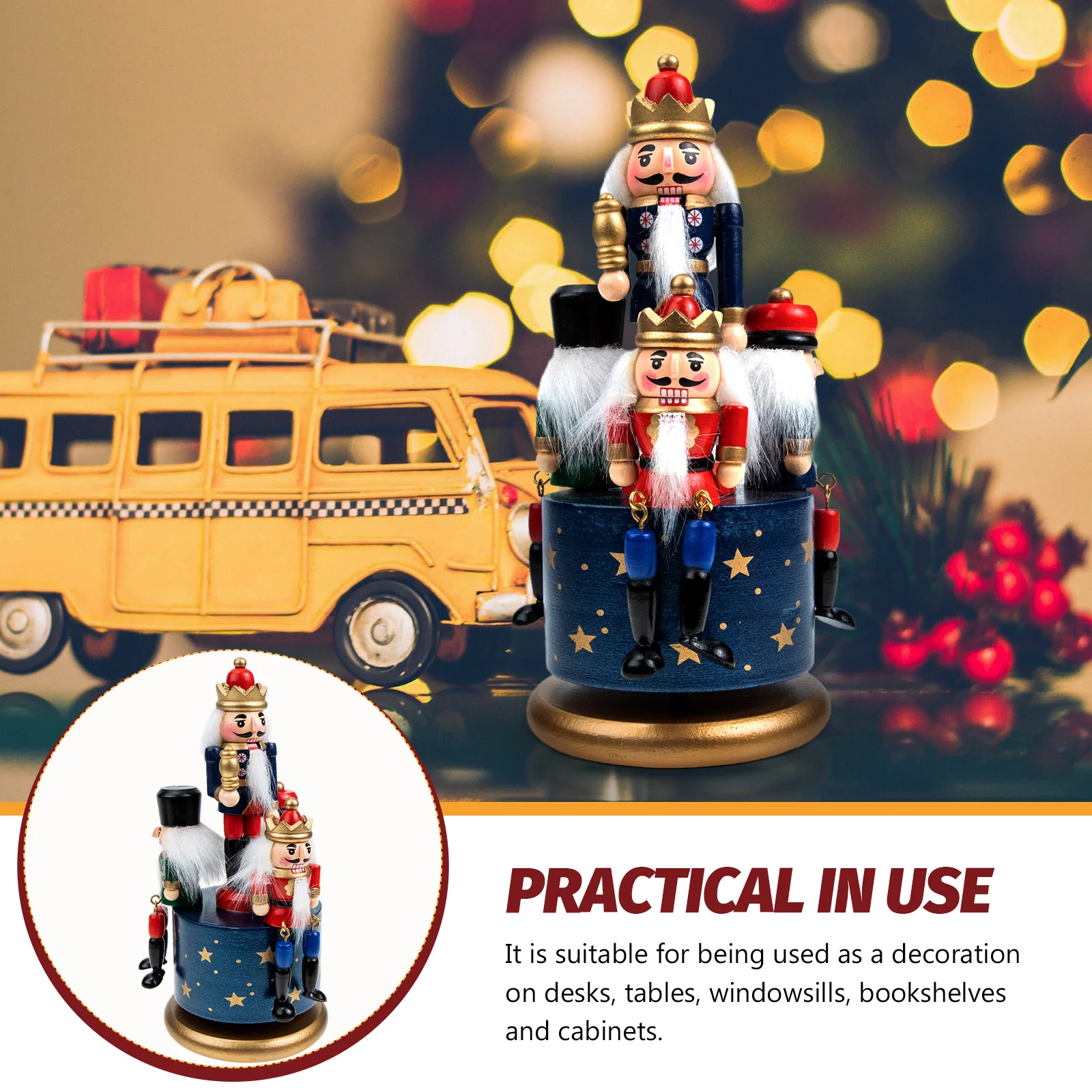 

Birthday Bag Music Box Decoration Office Christmas Nutcracker Musical Cloth Classic Soldier