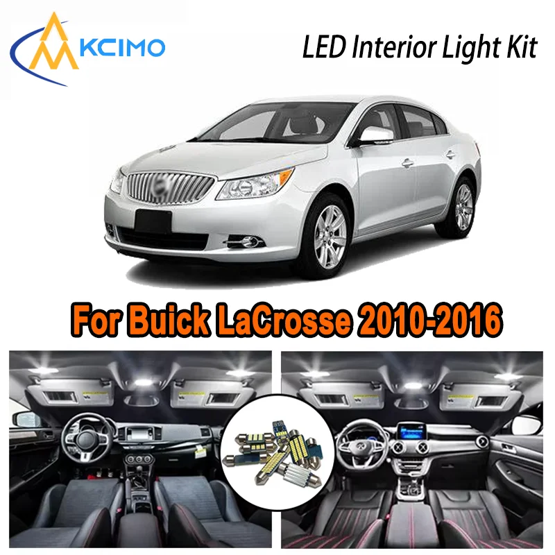 

For Buick LaCrosse 2010-2016 2011 2012 2013 2014 2015 2016 LED Interior Dome Map Trunk Light Kit Car Led Lamps Canbus No Error