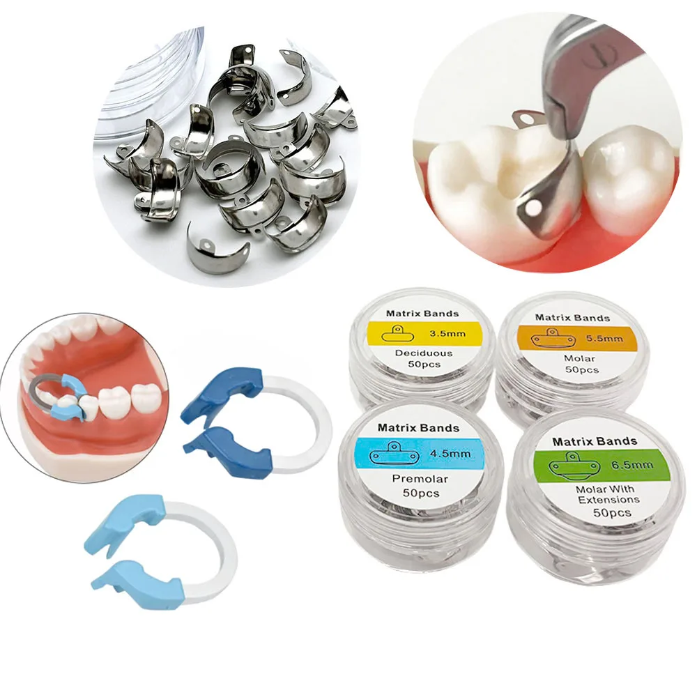 Dental Matrix Band System with Matrix Holders and Separating Clips High Precision Tooth Filling Restorative Tools