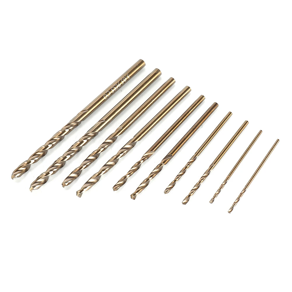 10 Stück/Set HSS M35 Kobalt-Bohrer 1mm 1,5mm 2mm 2,5mm 3mm Kobaltbeschichteter Bohrer Elektrowerkzeug für Metall- und Edelstahlbohrungen – Detail 6