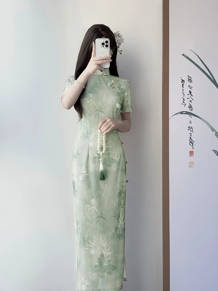 

Eeni Young Sle Qipao женское модное утягивающее белое улучшающее длинное платье Qipao Dr винтажное повседневное белье