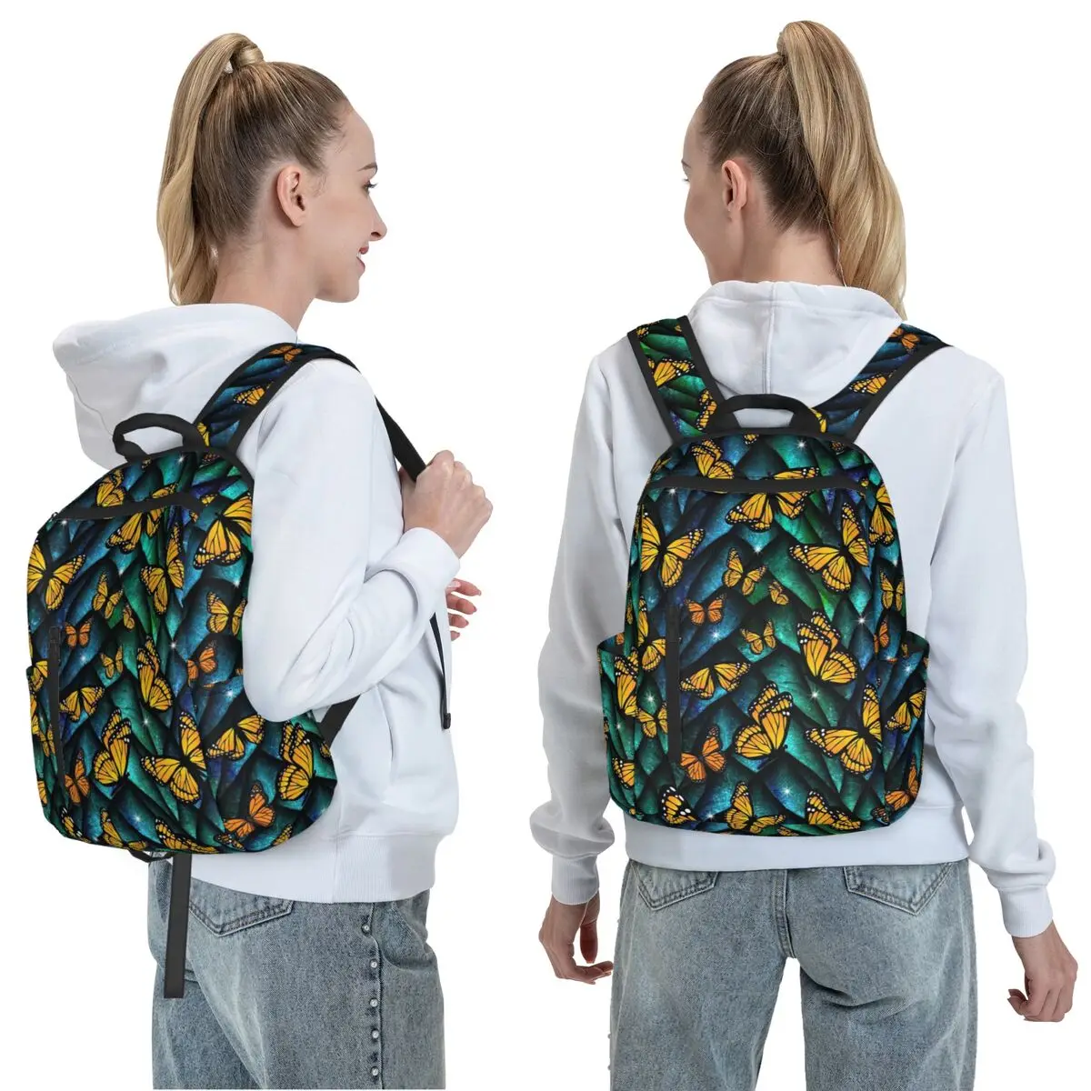 Fantasy Butterfly Dragon! Backpack Daypack Large Capacity Boys Girls BookBag School Bag Shoulder Bags for Men Women