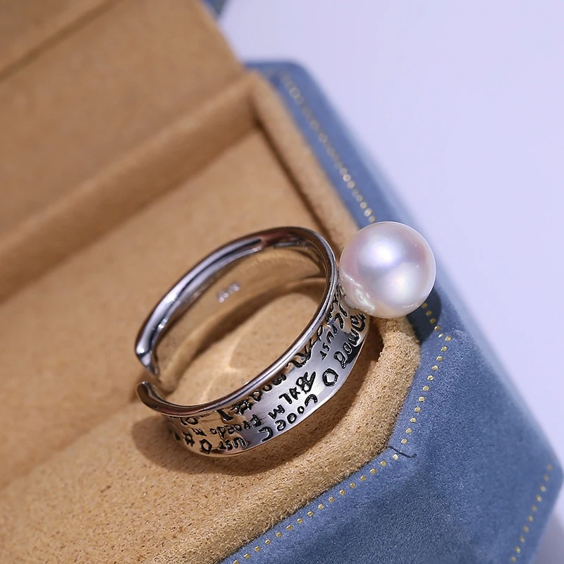 S925 Sterling Silver Adjustable Finger Ring Mountings Base Setting Findings Jewelry Mount Accessories for 8-10mm Pearls 3pcs/lot