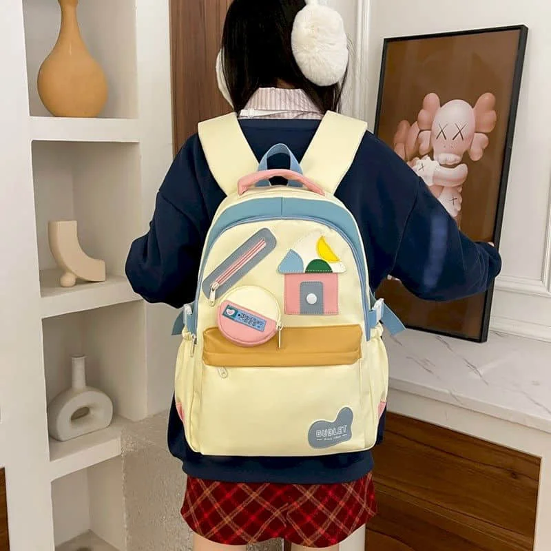 حقائب ظهر Kawaii شخصية على الطراز الكوري للفتيات الجميلات من النايلون حقائب مدرسية للطلاب متعددة الاستخدامات حقائب سفر عالية السعة #2