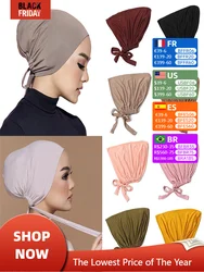 Turban musulman modal doux pour femme, casquettes Hijab intérieures, bonnet sous-écharpe islamique, chapeaux indiens, enveloppement de sauna féminin, nouveau