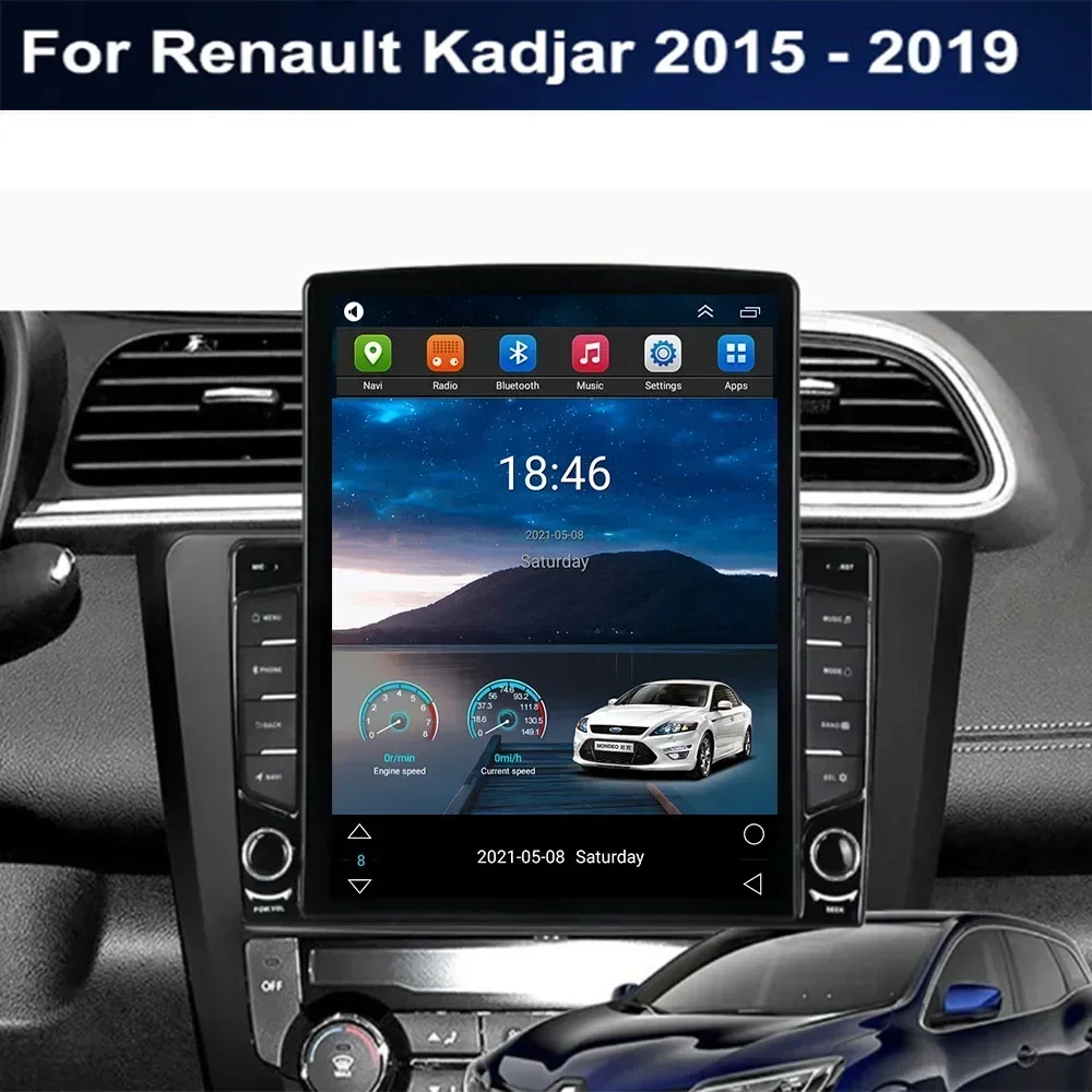 For Tesla Style 2 Din Android 14 Car Radio For Renault Kadjar 2015-2035 Multimedia Video Player GPS Stereo Carplay DSP RDS Camer