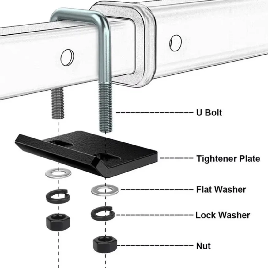 Shock Trailer Stabilizer Heavy Duty Vehicle Retractor fit For 1.25 And 2 Inch Hitch Mount U-Bolt Swing Bracket Clip Tow Clip 1x