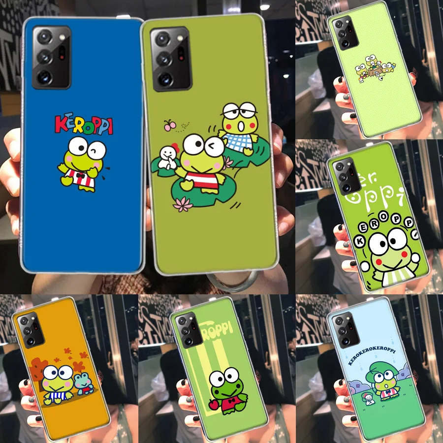 Cartoon K-Keroppi Phone Case For Galaxy Samsung S22 Plus S21 S24 Ultra Clear S20 S23 FE S10 S10E S9 S8 Cover Pattern Capa Soft T