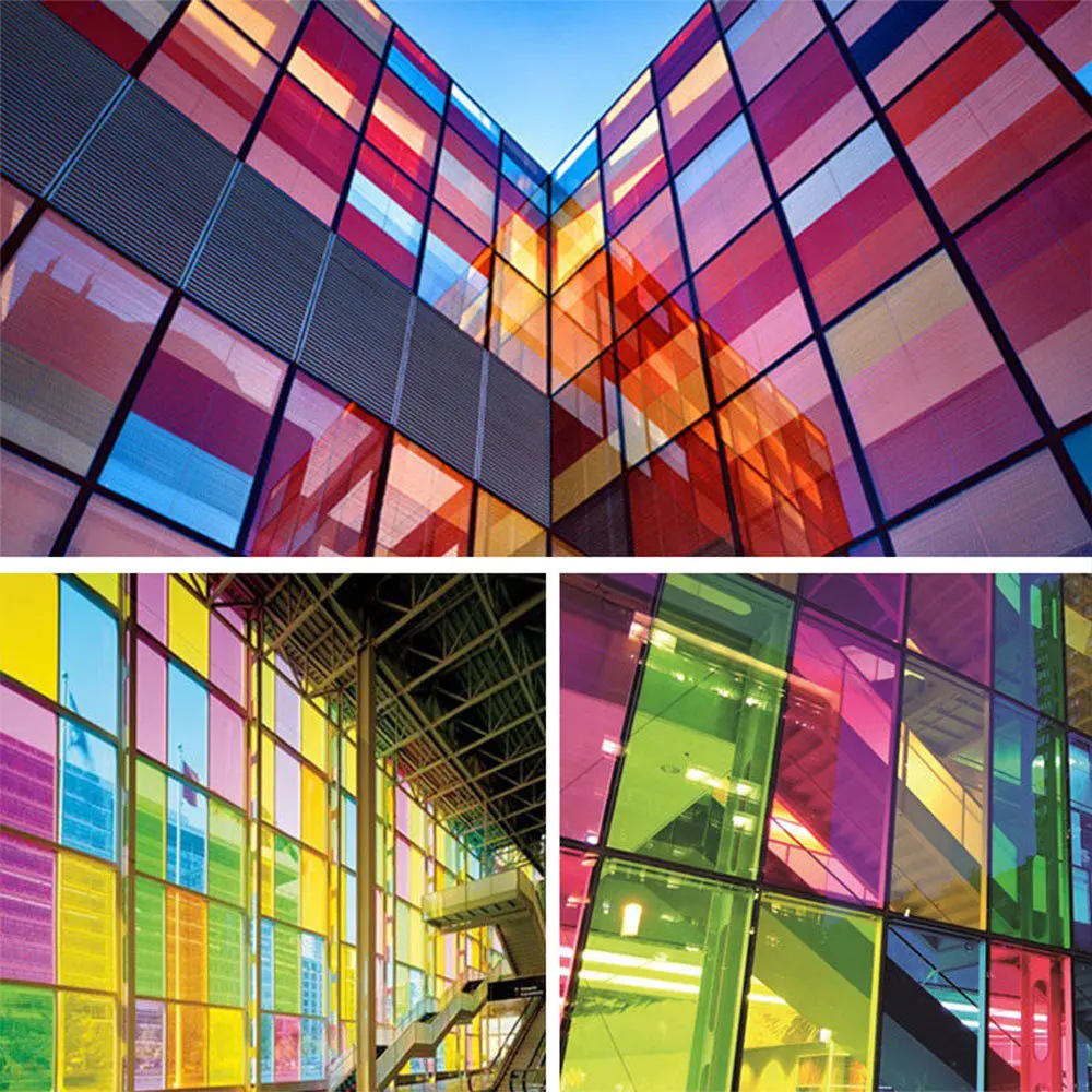 15in x 47in Multicolor Decoration Clear Strickers Solar Tint Glass Door Window Film Self Adhesive Transparent Roll DIY Material