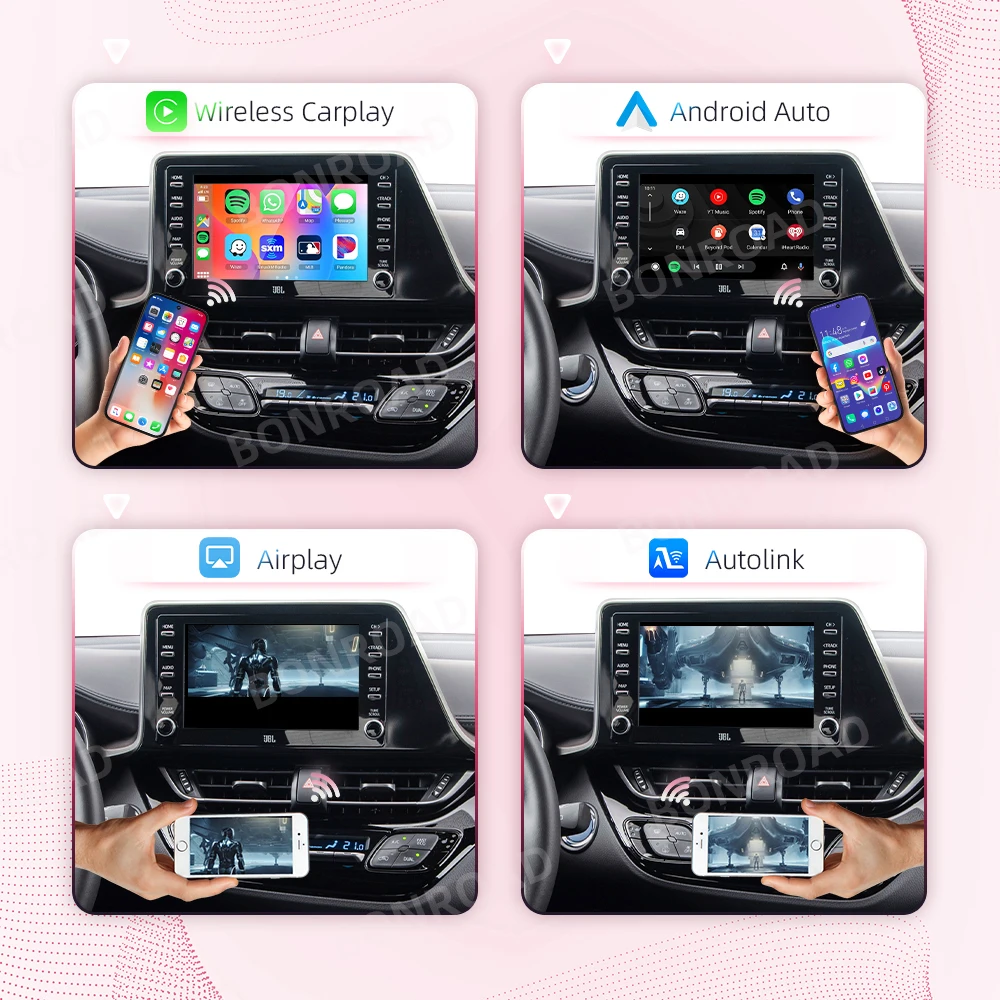 Bonroad Wireless Carplay Android Auto Original Auto-Taste und Touchscreen-Steuer decoder für Toyota Touch2 & Entune 2,0 System – Detail 2