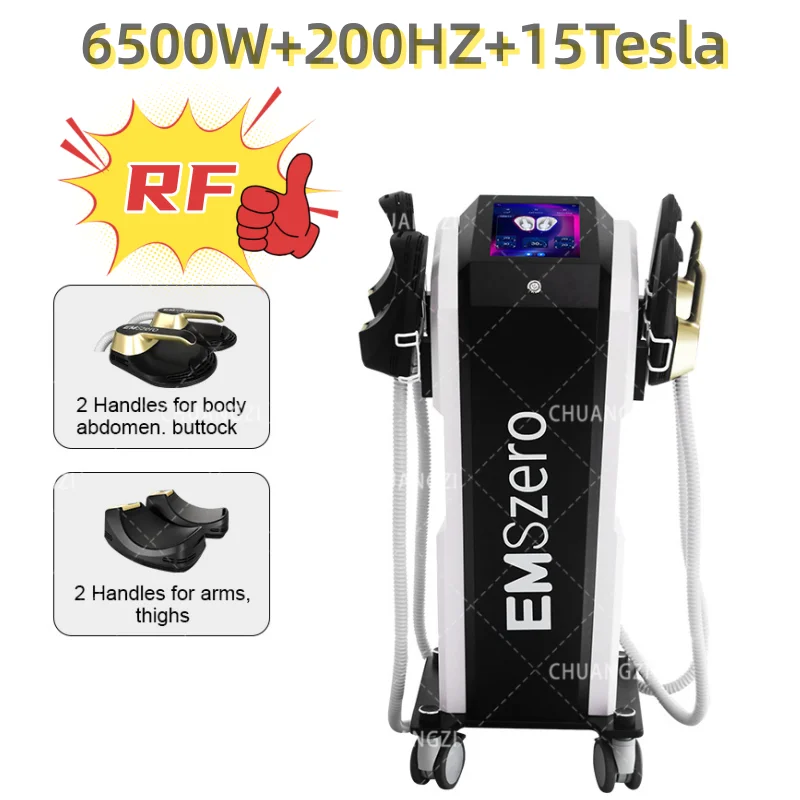 EMSzero 200Hz 6500W EMS Body Sculpt Machine Body Slimming Muscle Building Electromagnetic Stimulation Beauty Salon