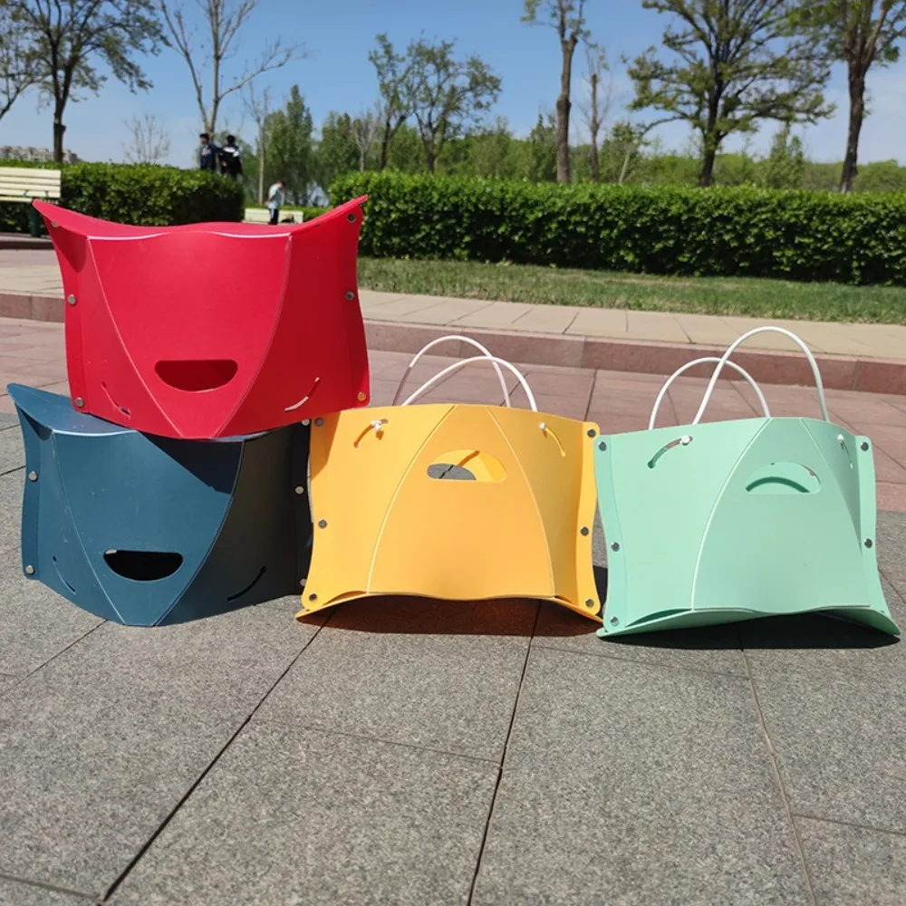 Wytrzymały składany stołek na karty, antypoślizgowy, wielofunkcyjny, przenośny, ręczny kosz, plastikowe składane siedzisko, na kemping i wędkowanie.