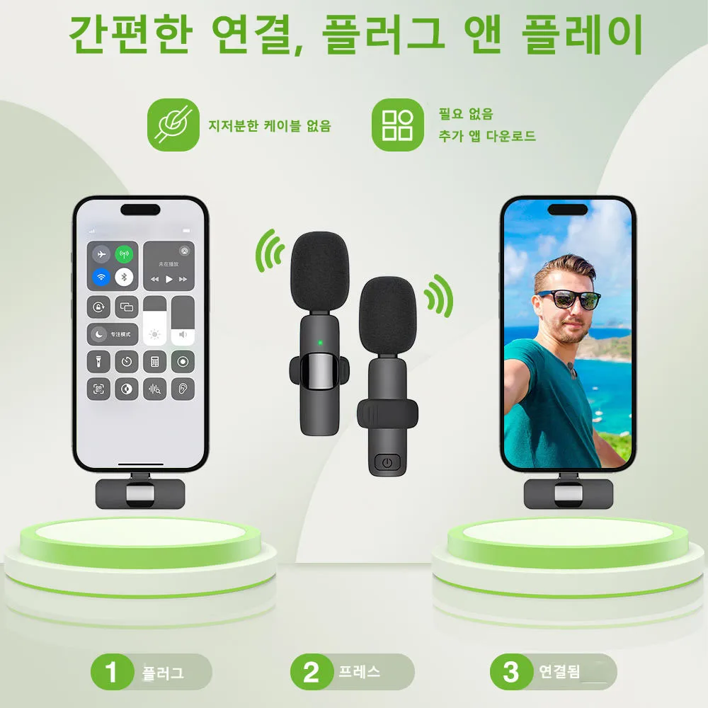 Mikrofon Lavalier Nirkabel untuk Ponsel Pintar Tipe C Mikrofon Mini untuk Vlogging TikTok Video Facebook Mikrofon Perekaman Audio