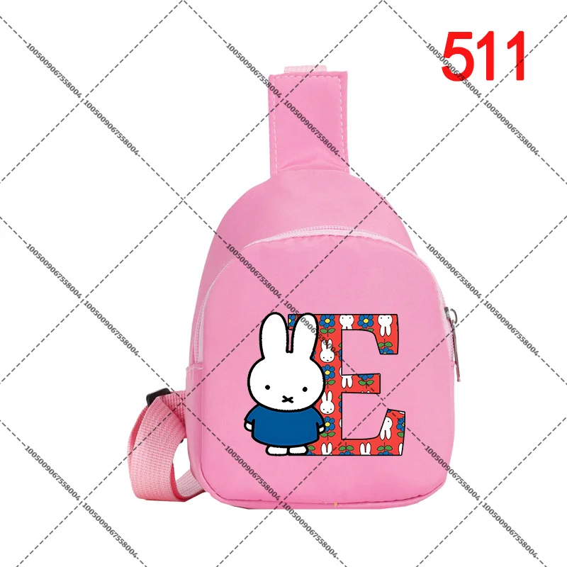 Miffy Zipper Bag Printed Package Anime Chest Packet Cute Travel Convenient Storage Pack A-Z Letter Satchel Casuals Shoulder Bags