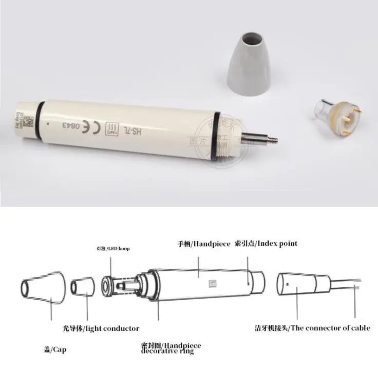 Dental DTE SATELEC Style Scaler Handpiece Ultrasonic Piezo LED Fiber Optic Scaler Handle