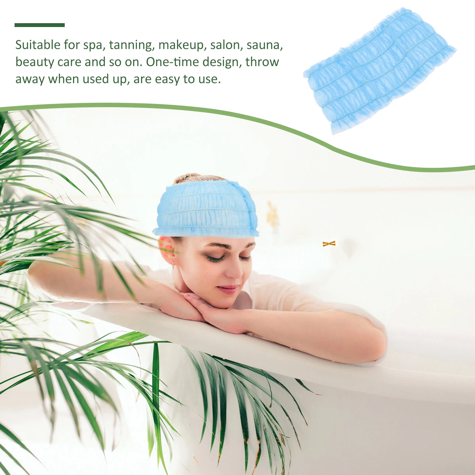 

100pcs Disposable Headband Beauty Facial Headband Salon Supplies Makeup Spa Use Nonwoven Hair Band For Hair Care Styling Tools