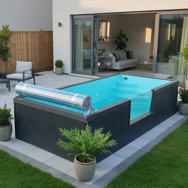 Easy-to-Install House Family Piscina Outdoor Shipping House Above Ground Fiberglass Prefab 20ft 40ft Container Swimming Pool