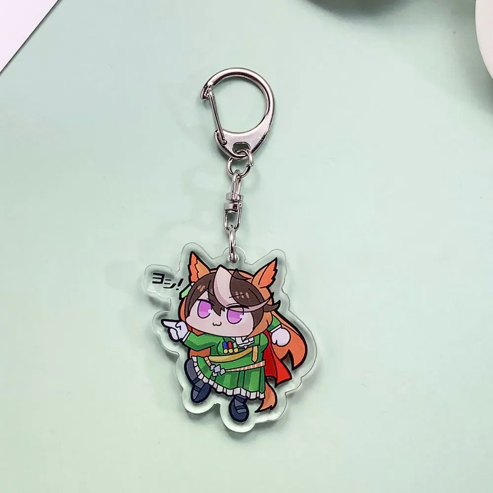 شخصيات أنيمي Uma Musume الاكريليك سيارة المفاتيح اكسسوارات العصرية حقيبة أنيقة سحر ظهره قلادة حلقة رئيسية هدايا للأصدقاء