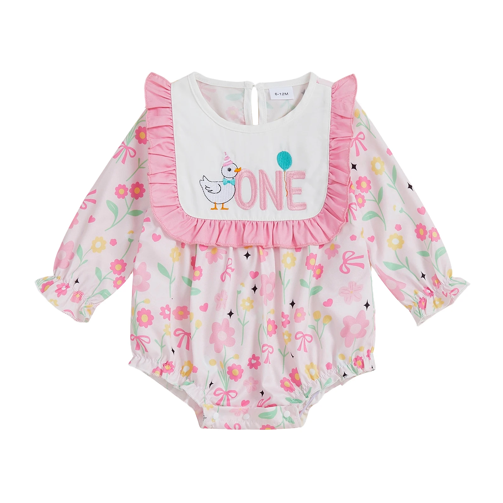 

Комбинезон на день рождения для маленьких девочек, боди с длинными рукавами и круглым вырезом, боди с вышивкой в виде гуся и буквами, осенний наряд