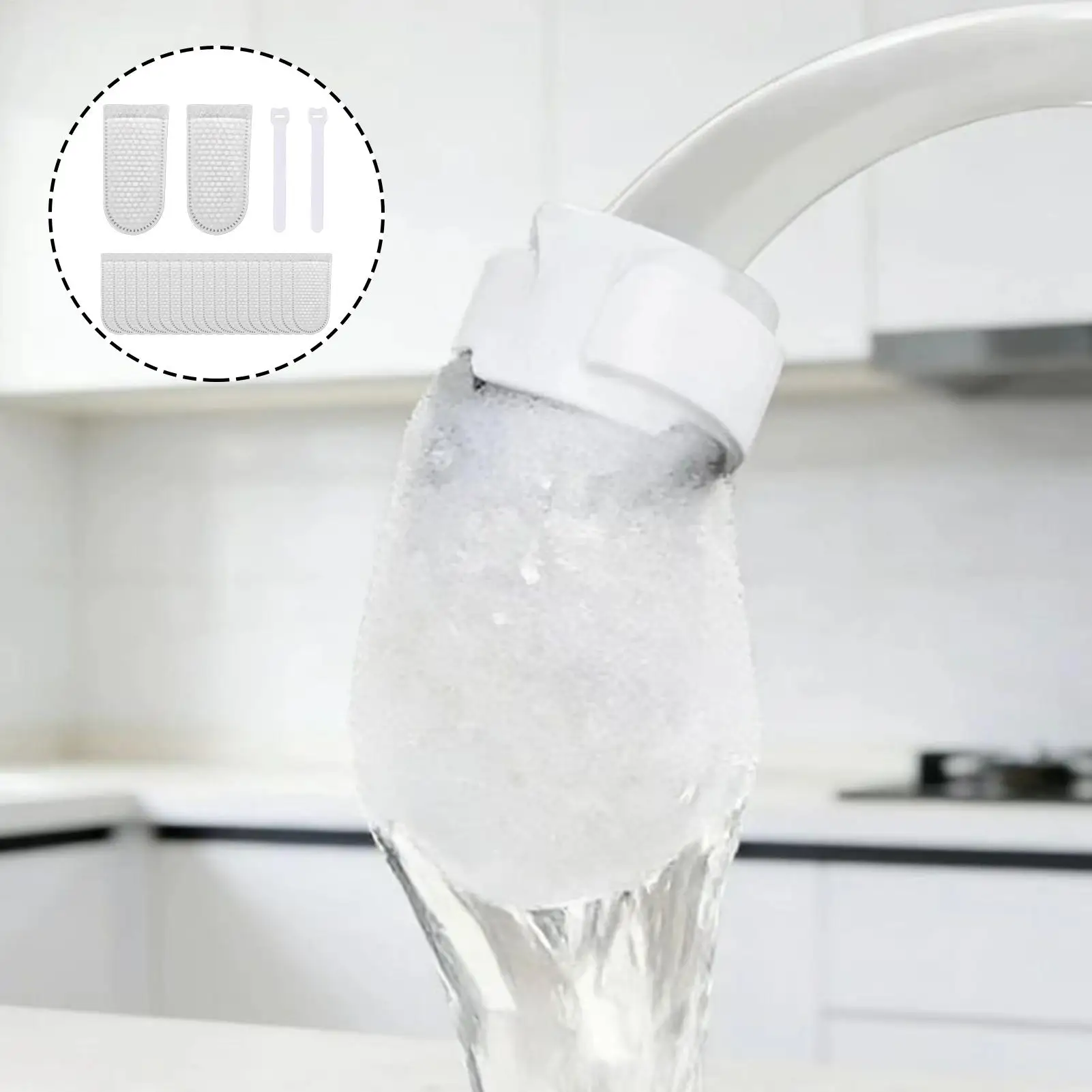 Disposable Faucet Water Filter Cotton Bag Thickened Splash-Proof Design for Removing Sediment Scale Kitchen & Bathroom Tools ﻿