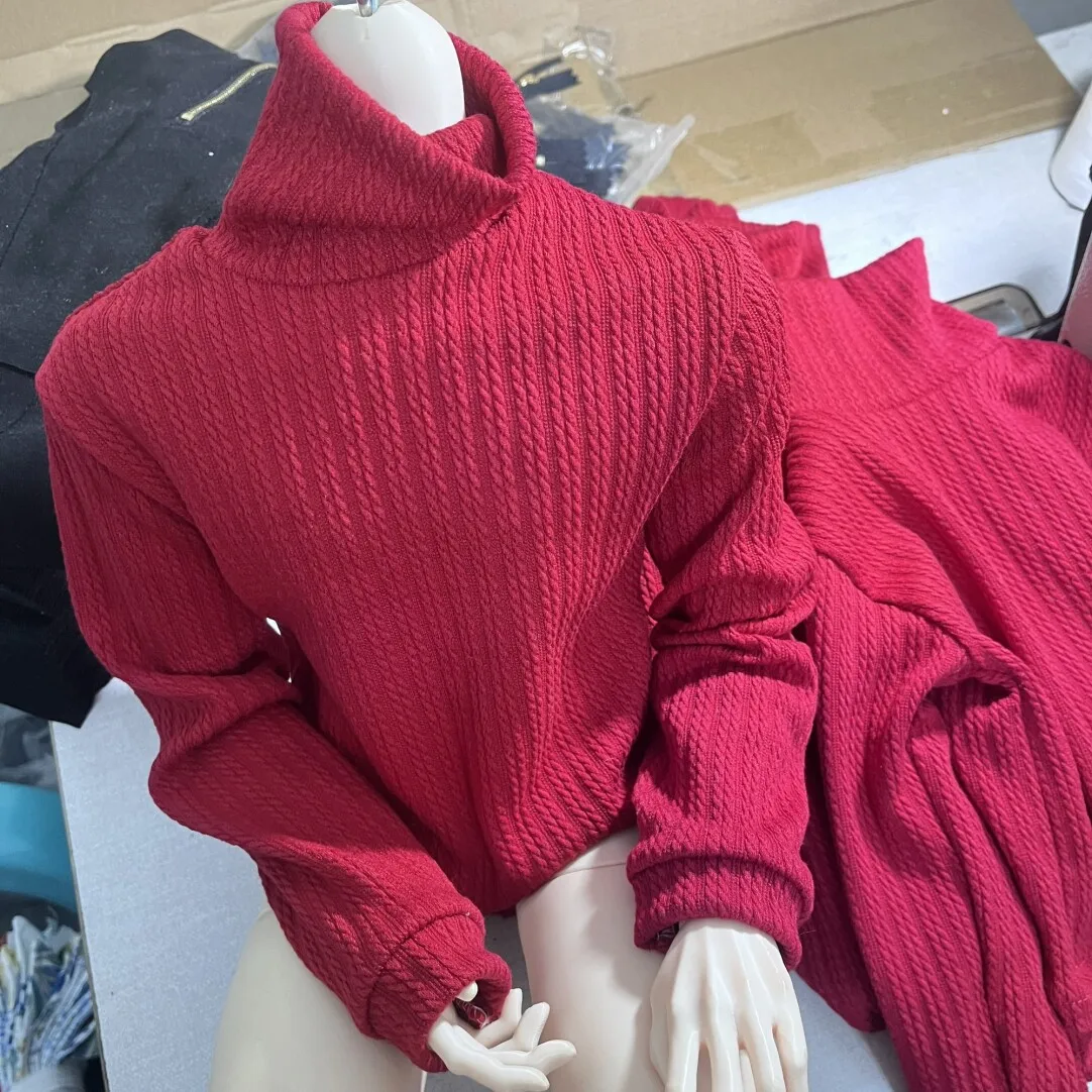 Ubranka dla lalek 1/3, pasujące na lalki BJD o wysokości 75 cm i 77 cm, sweter z dzianiny z wysokim kołnierzem, miękki, elastyczny, zabawki do przebierania, akcesoria dla lalek, bez lalki.