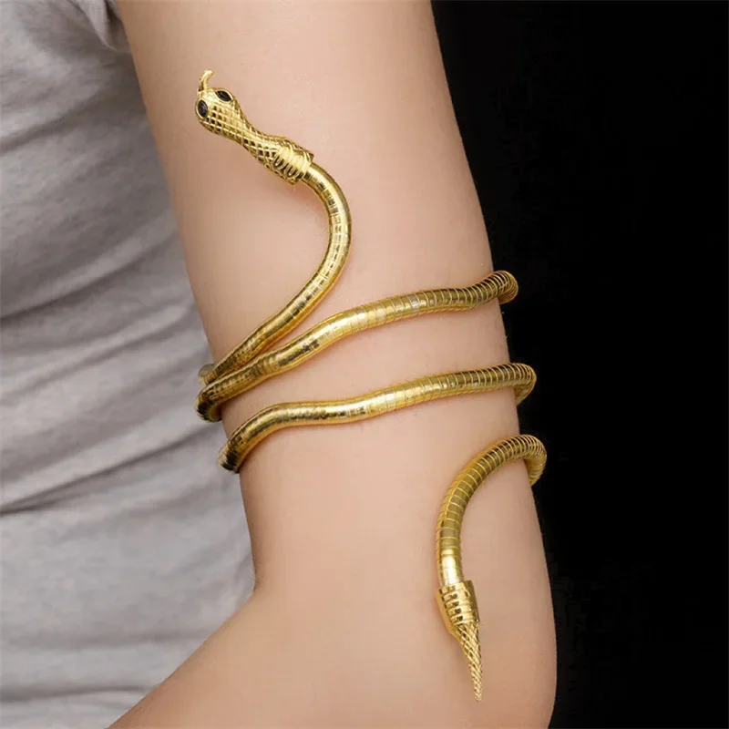 For Festival Rave Multi-Wrap Snake Jewelry Chain Gothic Choker Bracelet Headpiece for Festival Cosplay Fashion Layering