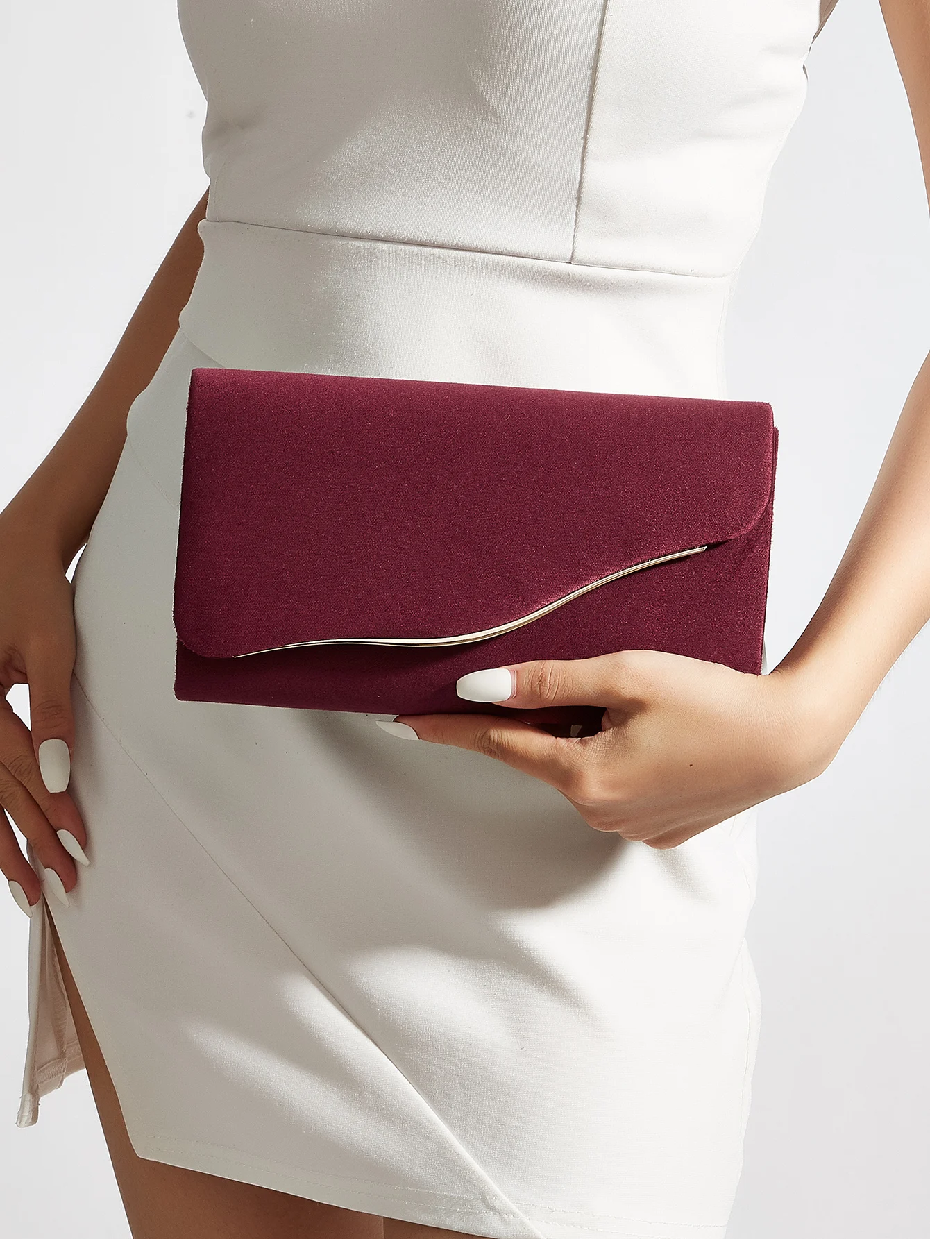 Women's Fashionable Velvet Clutch Bag, Evening Bag, Envelope Bag, Flap Bag, Makeup Bag, Wallet, Business Commuter Bag, Portable Crossbody Bag, Detachable Shoulder Strap, Evening Dress Matching Clutch Bag, Prom, Wedding Season, Party, Holiday Gathering