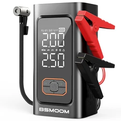 1500A/1000A PEAK Multifunctional Emergency Jump Starter with 150PSI Air Pump, Digital Tire Inflator, Portable Car Battery Charger, Up to ALL Gas/10L Diesel, LED Emergency Light & USB Charging, Car Emergency Tool. Suitable As a Holiday Gift