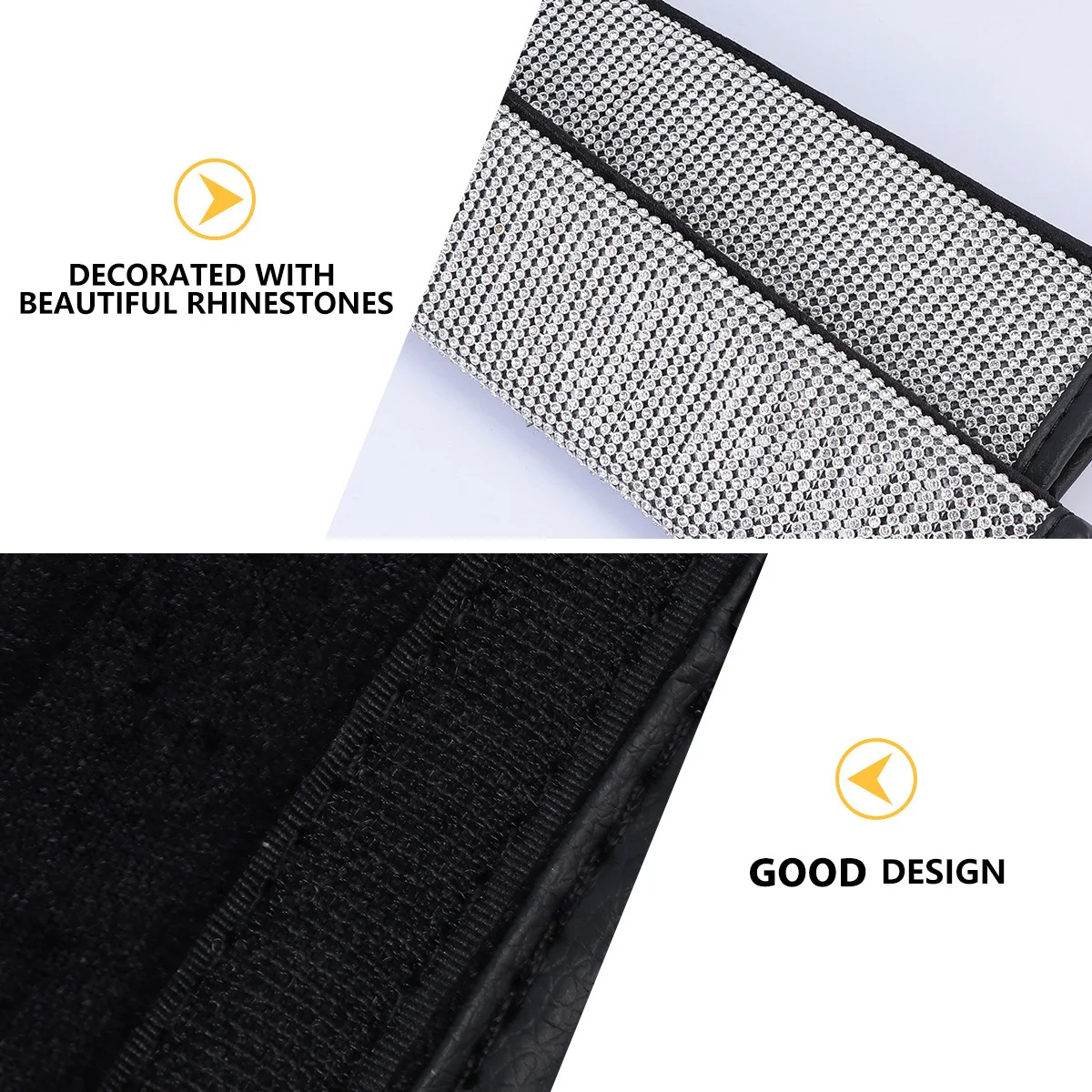 

2Pcs Safety Shoulder Pads Crystal Rhinestone PU Accessories Strap Pads Protection Cover Stylish