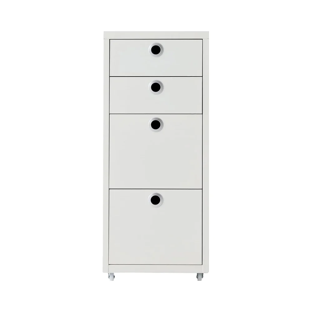 #￥4-Tier White Iron Farmhouse Eco-friendly Office File Cabinet 11 X 16.1 X 27 Inches Living Room Storage Desk Multipurpose