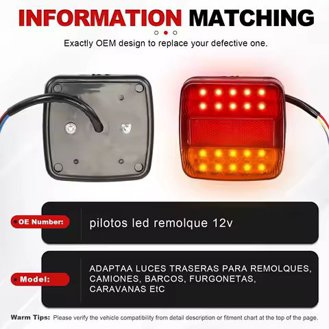 1/2Pcs 12V Rear Tail Lights Brake Stop Car Truck LED Rear Lights Rear Lamp Waterproof Tailight Warning Parts for Trailer Caravan