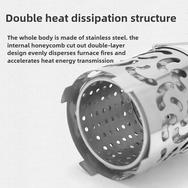 ISE MOUNT Outdoor Mini Heating Hood Camping Stainless Steel Multifunctional Burner Fire Hood Camping Heater