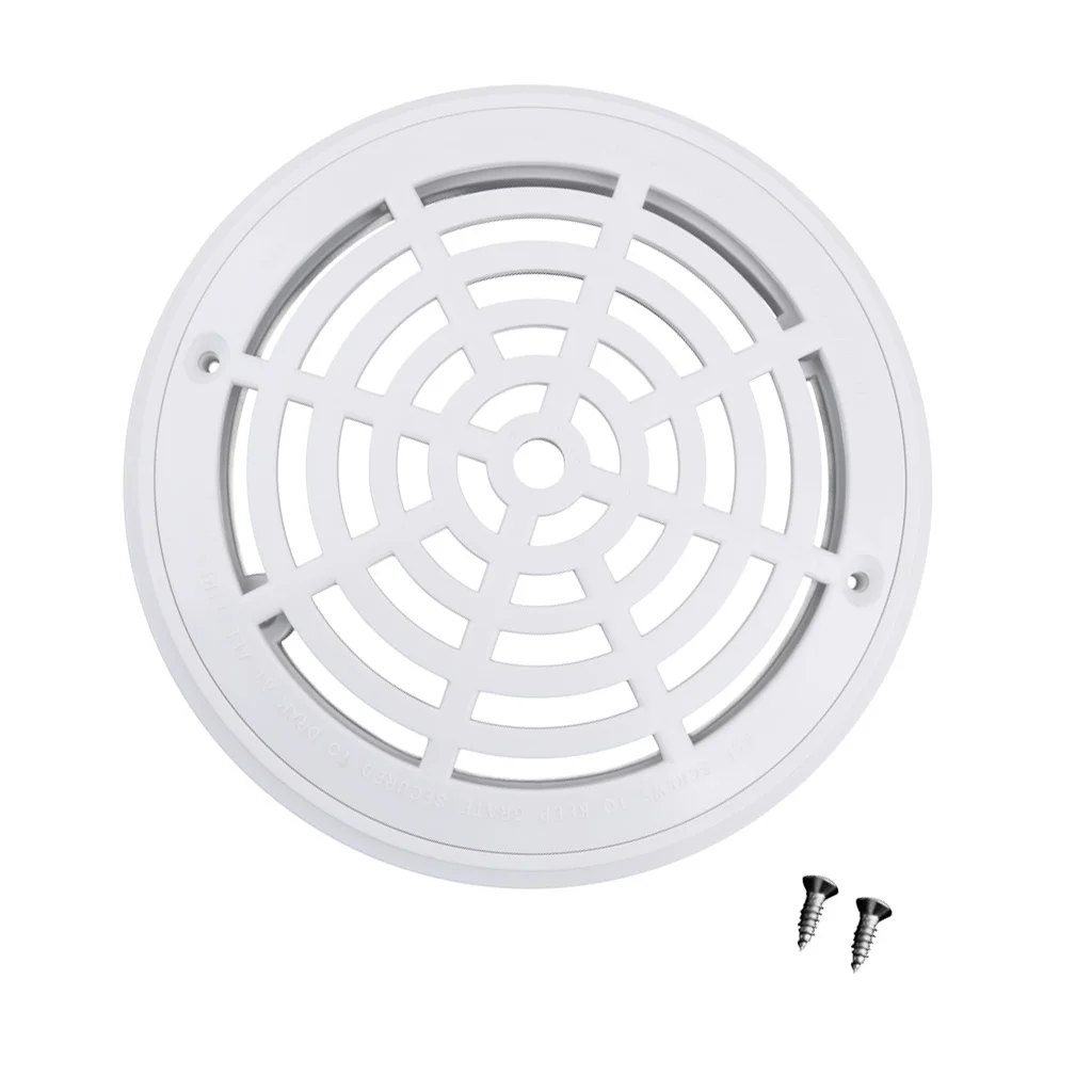 Pool Main Drain Cover the Top Grate Bottom Mounting Plates White Replacement Pool Drain Cover Pool Outlet Cove