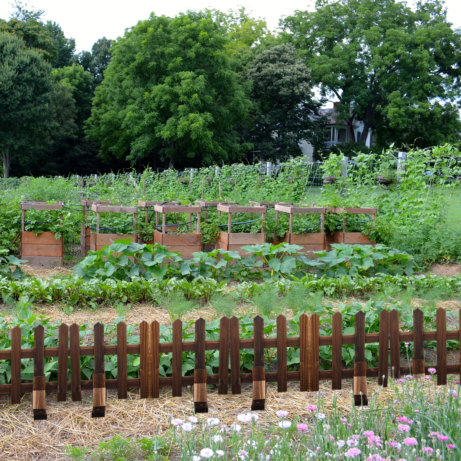 2pcs Kit Fence Supplies Durable Safe Stable Garden Fence Fences Base Accessories Stand Privacy Screening Supplies