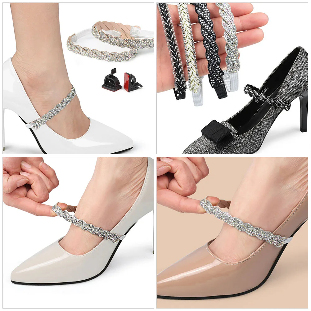 

4 пары сменных ремешков для обуви, регулируемые повязки на каблуке, высокий каблук, ремешок для обуви, каблуки для женщин, удобная ходьба