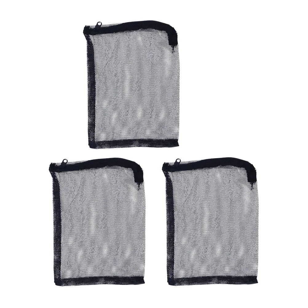 3pcs 15x20CM Zipper Nylon Mesh Filter Media Bag for Aquarium Garden Pond (Black) Mesh Filter Bag Nylon filter bag